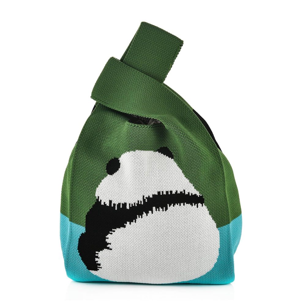 Small Crochet Hobo Purse Panda Patterns Knitted Knot Top-Handle Tote :'D